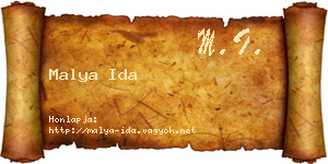 Malya Ida névjegykártya